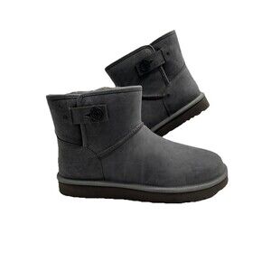 UGG Beni 1014860 Grey Leather Mouton Winter Boots Men's Size 12 Unisex